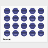 Koninklijk Blauw Dank Je Ronde Sticker (Vel)