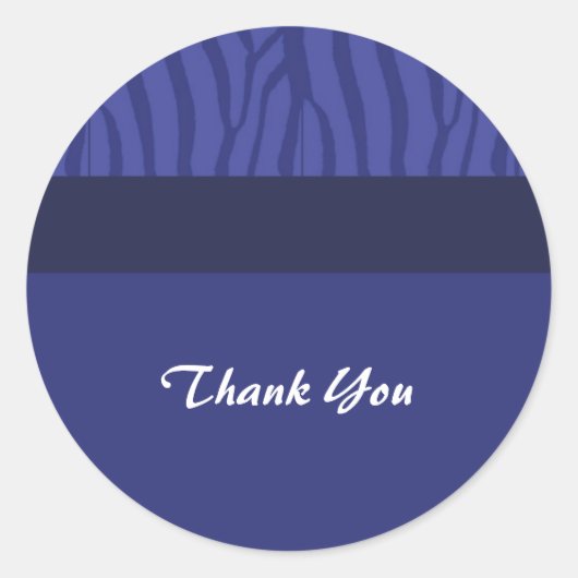 Koninklijk Blauw Dank Je Ronde Sticker (Voorkant)