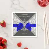 Koninklijk Blauw Diamanten Lint Servet (Insitu)