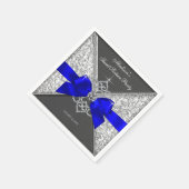 Koninklijk Blauw Diamanten Lint Servet (Hoek)