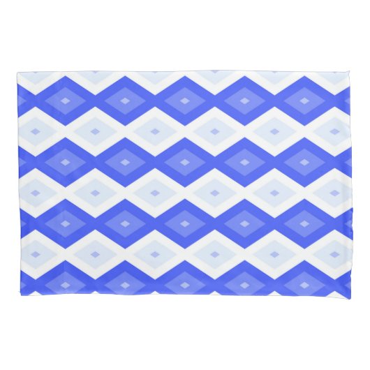 Koninklijk blauw diamantpatroon kussensloop (Voorkant)