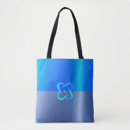 Koninklijk Blauw & Donkerblauw Metallic Effect Chi Tote Bag