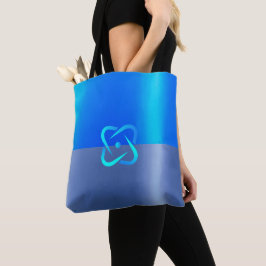 Koninklijk Blauw & Donkerblauw Metallic Effect Chi Tote Bag