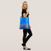Koninklijk Blauw & Donkerblauw Metallic Effect Chi Tote Bag (Op model)