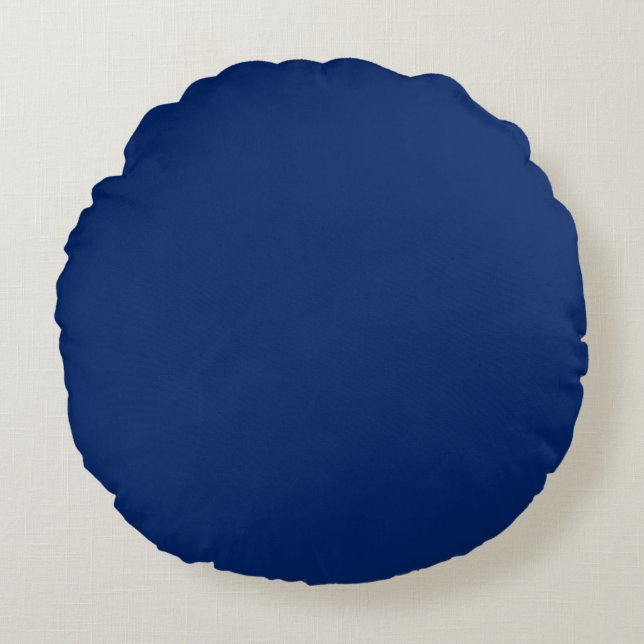 Koninklijk Blauw Effen Kleur Rond Kussen (Voorkant)