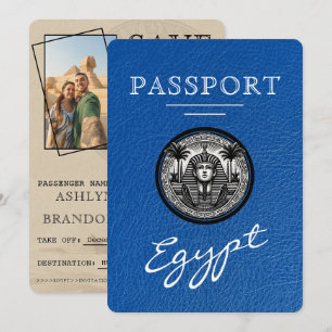 Koninklijk Blauw Egyptisch Paspoort Trouw Save the Date