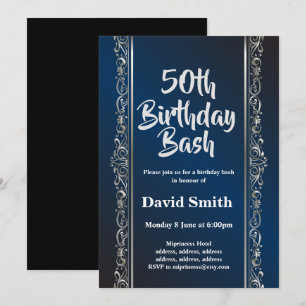 koninklijk blauw , elegant , slijm , verjaardagsba kaart