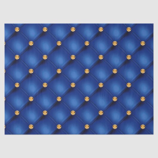 Koninklijk Blauw en Goud Geplooid Tissuepapier (Voorkant)