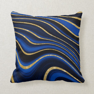 koninklijk blauw en goud  kussen