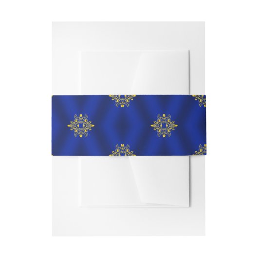 Koninklijk Blauw en Goud Uitnodigingen Wikkel (Voorkant Voorbeeld)