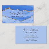 koninklijk blauw en goudblauw visitekaartje (Voorkant / Achterkant)