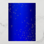 Koninklijk Blauw en gouden Gedekte Quinceanera Rea Folie Uitnodiging (Achterkant)