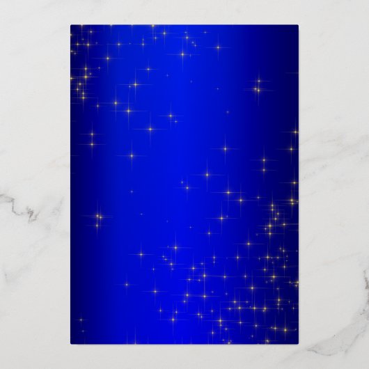 Koninklijk Blauw en gouden Gedekte Quinceanera Rea Folie Uitnodiging (Achterkant)