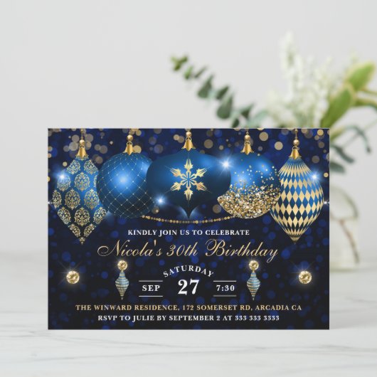 Koninklijk Blauw en gouden kerstcadeautjes Kaart (Staand voorkant)