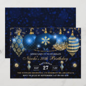 Koninklijk Blauw en gouden kerstcadeautjes Kaart (Voorkant / Achterkant)