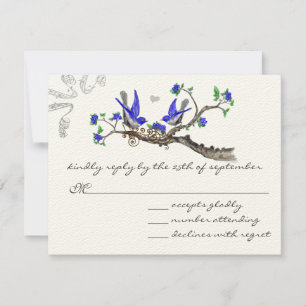 koninklijk blauw en grijs huwelijkRSVP RSVP Kaartje