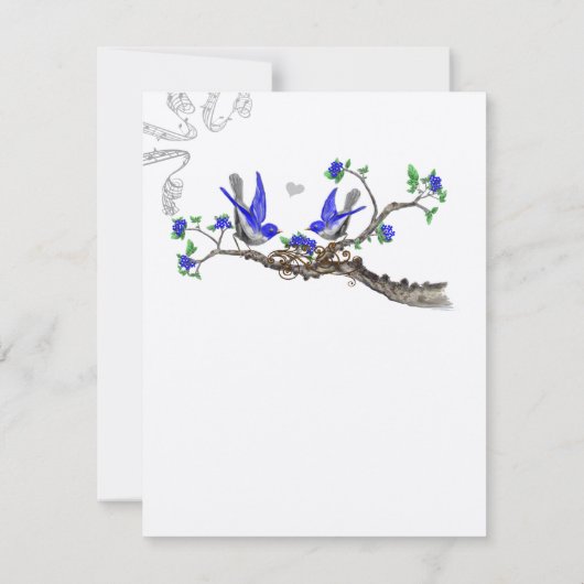 koninklijk blauw en grijs huwelijkRSVP RSVP Kaartje (Achterkant)