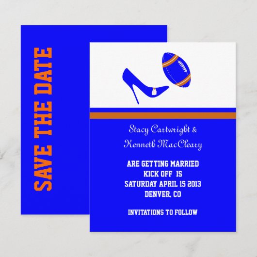 Koninklijk Blauw en Oranje Football sparen de Datu Kaart (Voorkant / Achterkant)