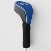 Koninklijk Blauw en Pastel Roze Monogram Golfheadcover (Schuin)