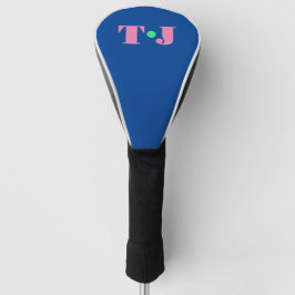 Koninklijk Blauw en Pastel Roze Monogram Golfheadcover
