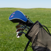 Koninklijk Blauw en Pastel Roze Monogram Golfheadcover (Insitu)