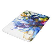 Koninklijk Blauw en Roze Abstracte Vloeiende Kunst Badmat (Gekanteld)