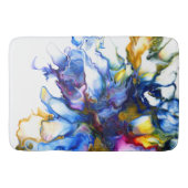 Koninklijk Blauw en Roze Abstracte Vloeiende Kunst Badmat (Voorkant)