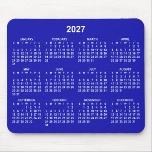 Koninklijk Blauw en Wit 2027 Agenda Muismat