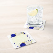 koninklijk blauw en wit bloemen goud kartonnen onderzetters (Insitu)