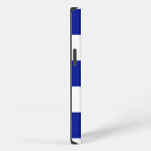 Koninklijk Blauw en Wit Geruit Patroon iPhone Hoesje (Rechterkant)