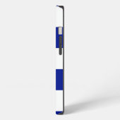 Koninklijk Blauw en Wit Geruit Patroon iPhone Hoesje (Linkerkant)