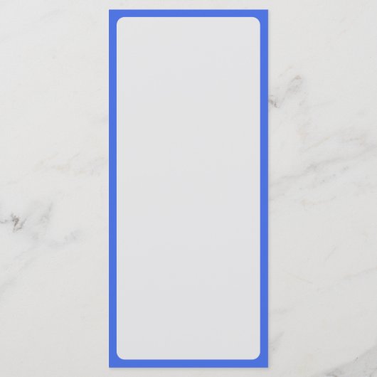 Koninklijk blauw en wit menu met rand – Aanpasbaar (Achterkant)