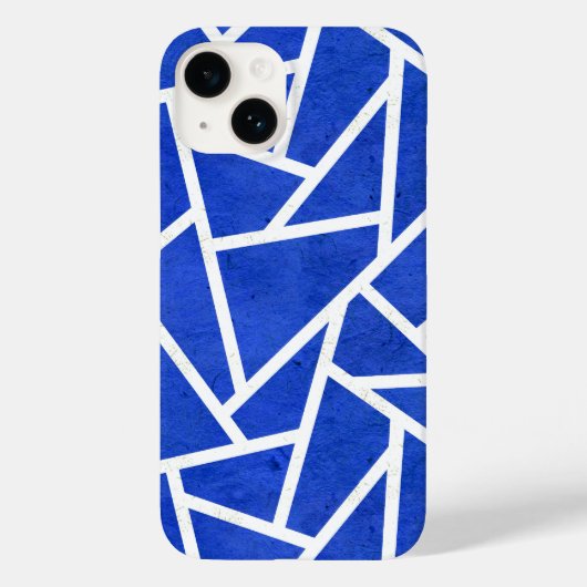 Koninklijk blauw en wit mozaïekpatroon Case-Mate iPhone case (Achterkant)