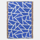 Koninklijk blauw en wit mozaïekpatroon deken (Voorkant Verticaal)