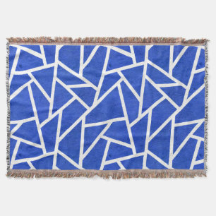 Koninklijk blauw en wit mozaïekpatroon deken