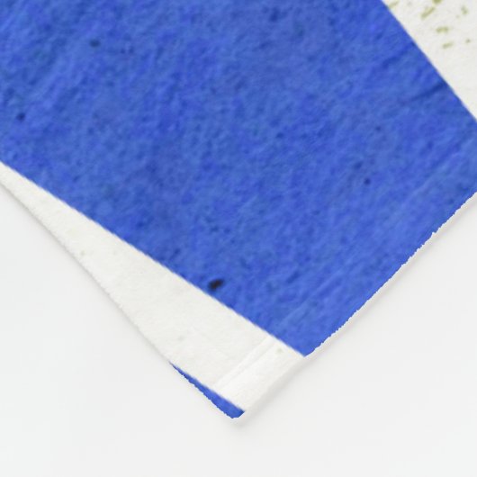 Koninklijk blauw en wit mozaïekpatroon fleece deken (Hoek)