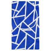 Koninklijk blauw en wit mozaïekpatroon klein cadeauzakje (Achterkant)