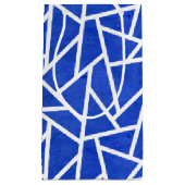 Koninklijk blauw en wit mozaïekpatroon klein cadeauzakje (Voorkant)