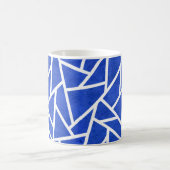 Koninklijk blauw en wit mozaïekpatroon koffiemok (Center)