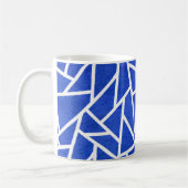 Koninklijk blauw en wit mozaïekpatroon koffiemok (Links)