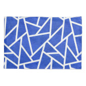 Koninklijk blauw en wit mozaïekpatroon kussensloop (Achterkant)