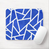 Koninklijk blauw en wit mozaïekpatroon muismat (Met muis)