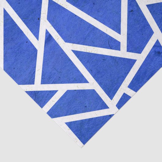 Koninklijk blauw en wit mozaïekpatroon tissuepapier (Detail)