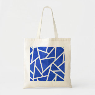 Koninklijk blauw en wit mozaïekpatroon tote bag
