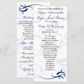 koninklijk blauw en wit Trouwprogramma Rack Kaart (Voorkant / Achterkant)