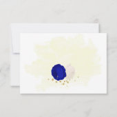 koninklijk blauw en witte bloemen gouden botanisch bedankkaart (Achterkant)