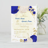 koninklijk blauw en witte bloemen gouden botanisch kaart (Staand voorkant)