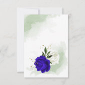 koninklijk blauw en witte bloemen groen bedankkaart (Achterkant)