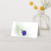 koninklijk blauw en witte bloemen groen plaatskaartje (Achterkant)