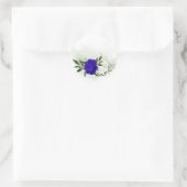 koninklijk blauw en witte bloemen groen ronde sticker (Tas)